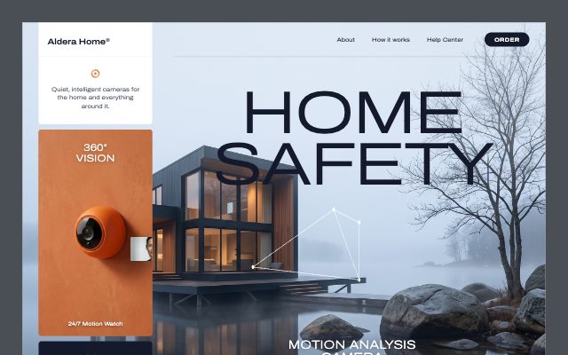 Build a single-page website that recreates the layout of the reference design: a narrow left column with a logo block, a…