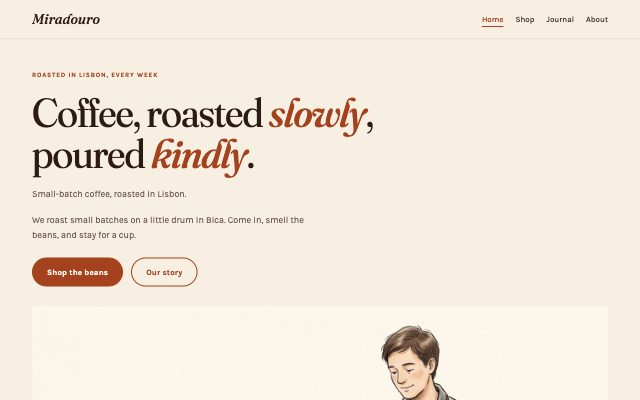 The website in the brief, following the skill: its pages, a shared design system, and data for each collection in…